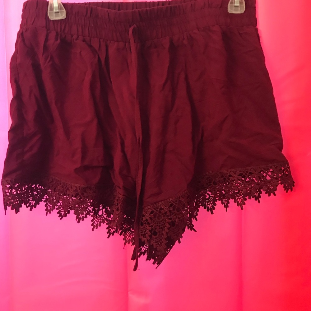 Maroon crochet shorts ❤️